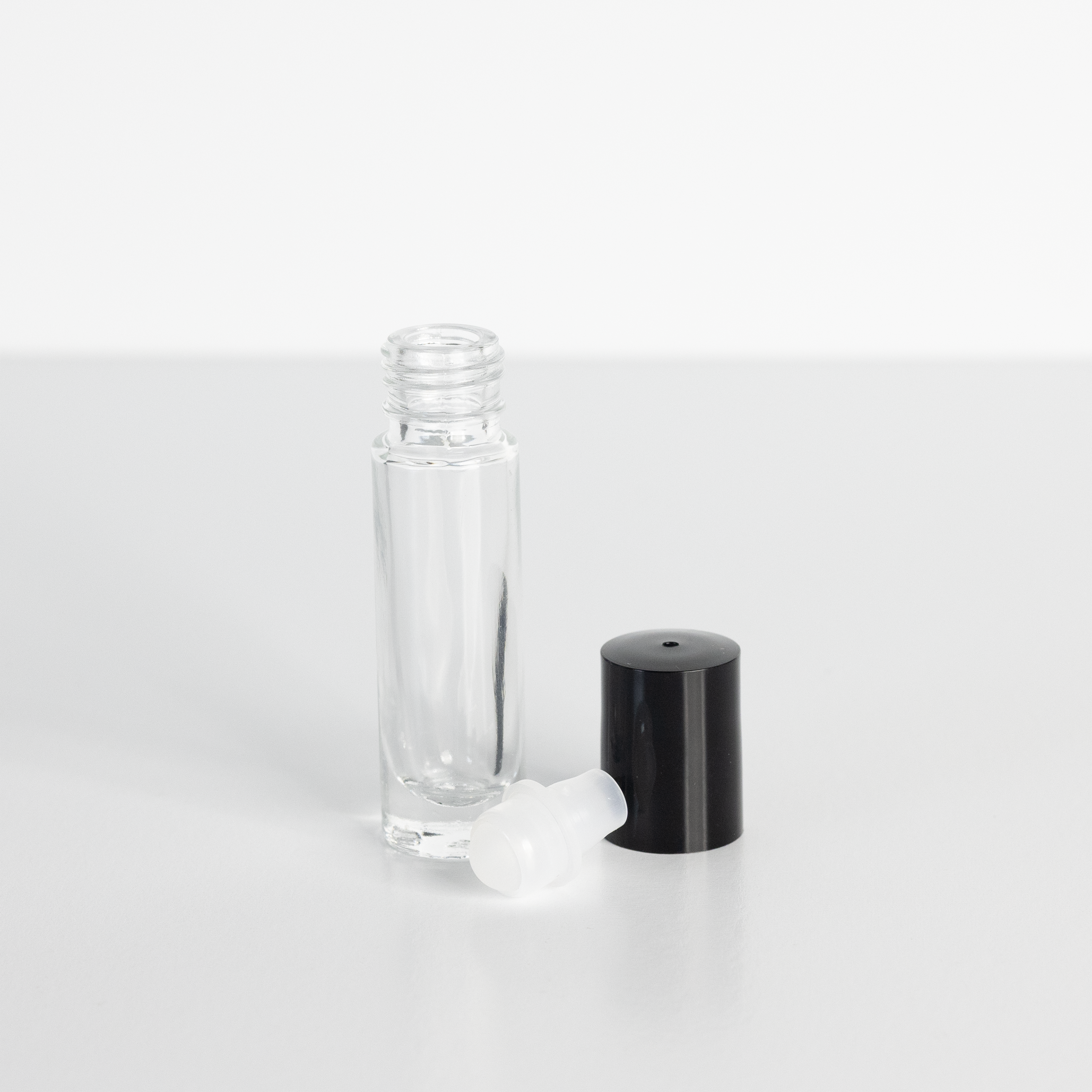 Set of 7 - 7mL Glass Roll-On Bottle with Black Cap